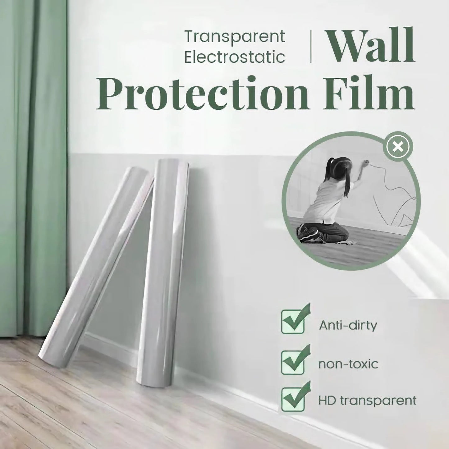 Electrostatic Wall Protection Film – Transparent, Oil, Scratch & Paint Proof - ZAYELLO 