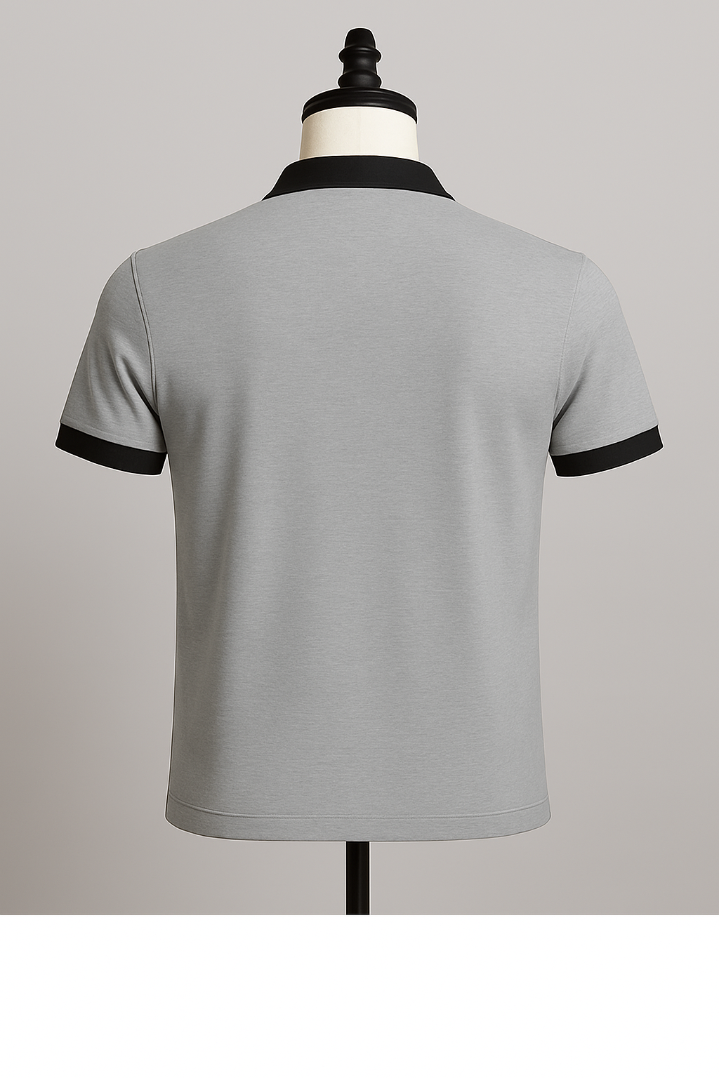 Men’s Polo T-Shirt with Black Collar & Pocket Strip - ZAYELLO 