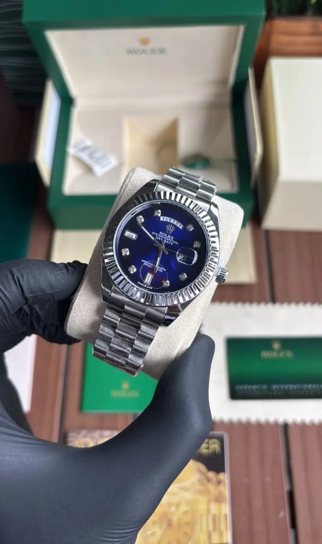 Men's Silver Day-Date Watch - ZAYELLO 