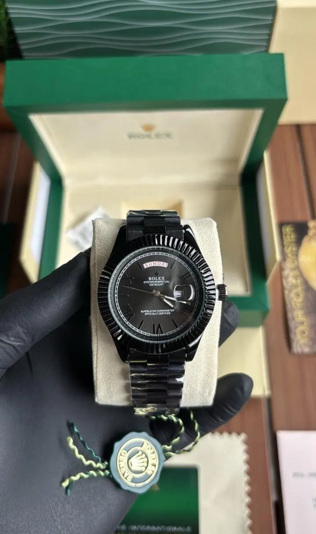 All-Black Dial Day-Date Premium Watch - ZAYELLO 