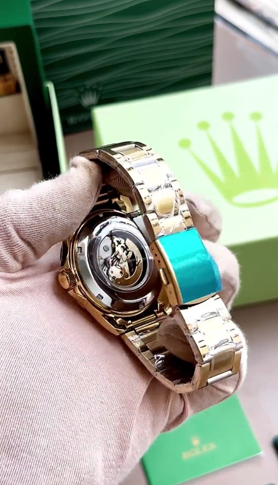 Zayello Luxury Full Gold Skeleton Automatic Watch | Transparent Mechanical Dial