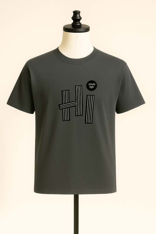 Dark Grey Printed T-Shirt - ZAYELLO 