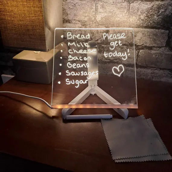 3D LED Writing Board – Rewritable Acrylic Memo Pad